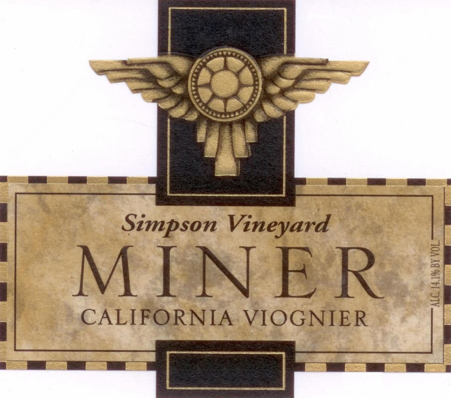 Miner Family Simpson Vineyard Viognier 2015 Front Label