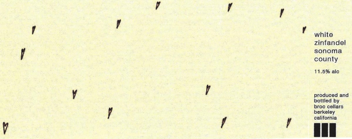 Broc Cellars White Zinfandel 2015 Front Label