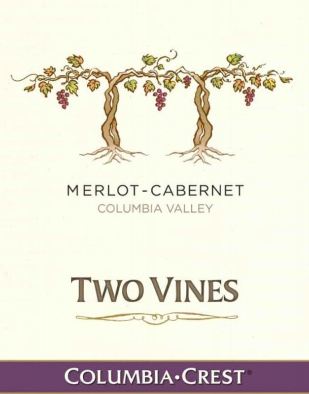 Two Vines Merlot Cabernet 2016 Front Label