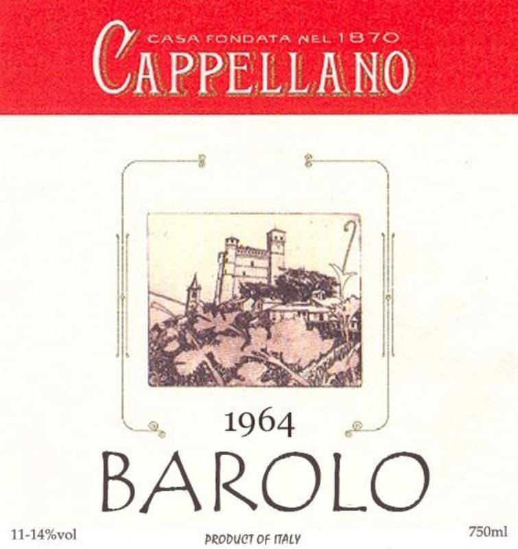 Cappellano Barolo 1964 Front Label