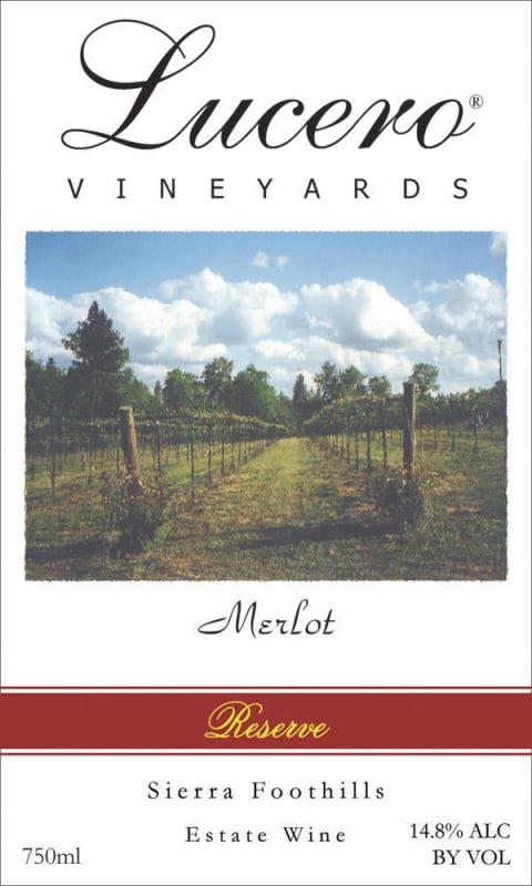Lucero Vineyards Reserve Merlot 2008 Front Label