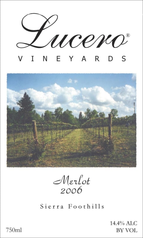 Lucero Vineyards Merlot 2006 Front Label