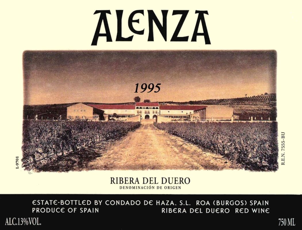 Condado de Haza Ribera del Duero Alenza Tinto 1995 Front Label