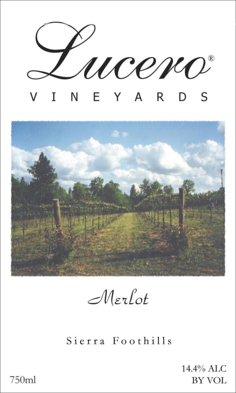 Lucero Vineyards Merlot 2008 Front Label