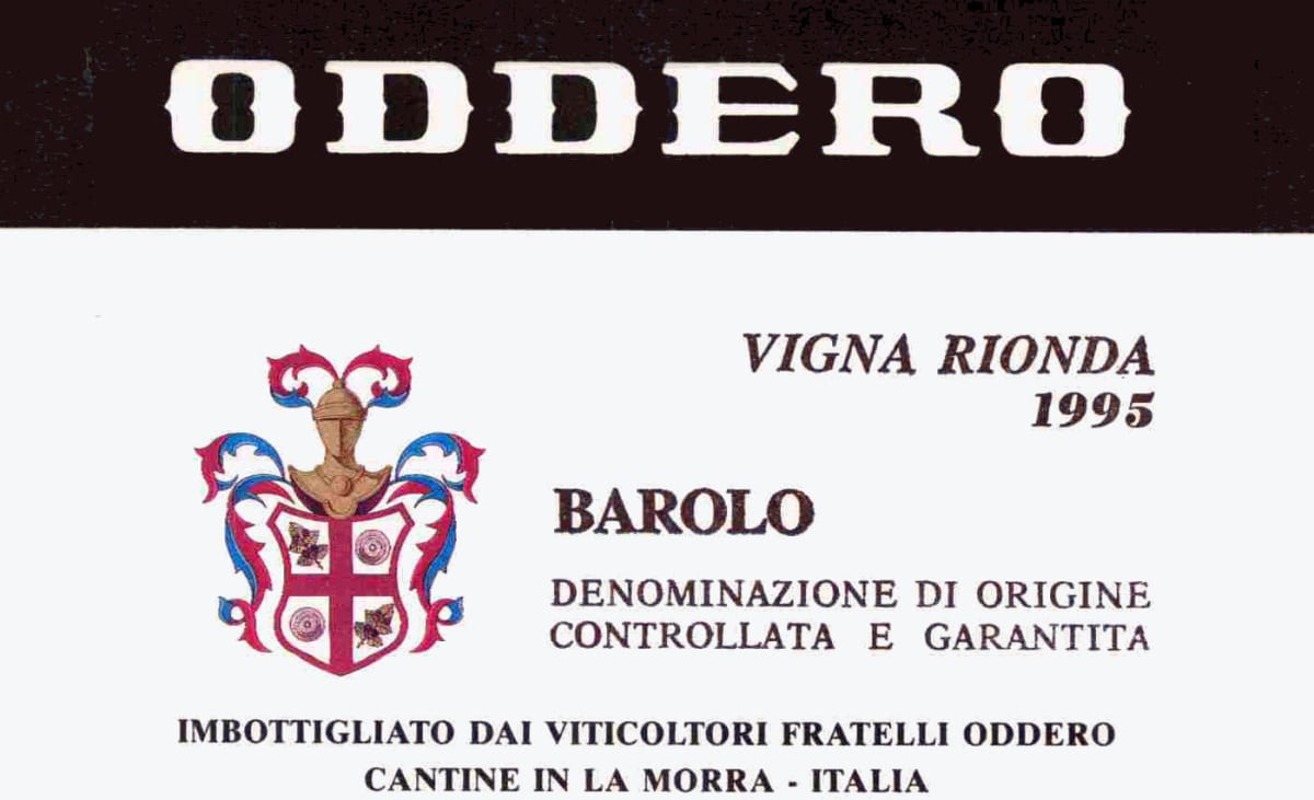 Oddero Barolo Vigna Rionda 1995 Front Label