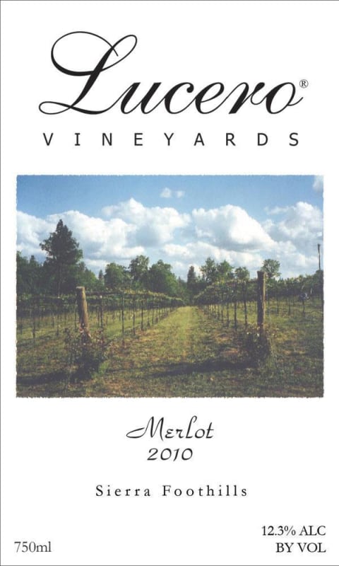 Lucero Vineyards Merlot 2010 Front Label