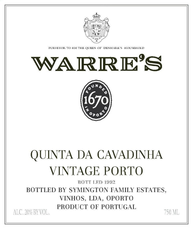 Warre's Quinta da Cavadinha 1995 Front Label