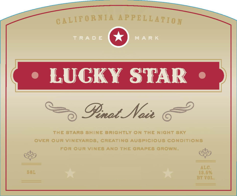 Lucky Star Pinot Noir 2010 Front Label