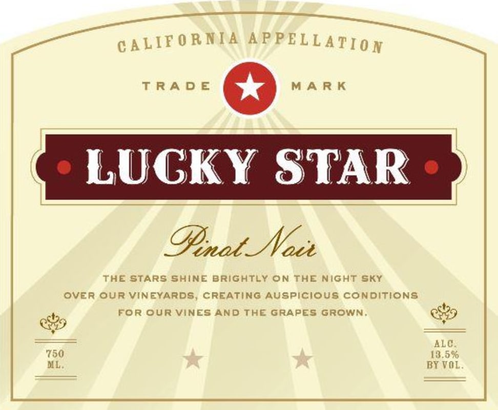 Lucky Star Pinot Noir 2014 Front Label