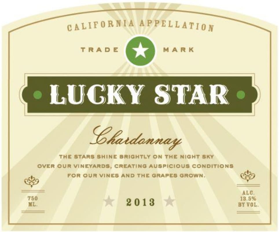 Lucky Star Chardonnay 2013 Front Label