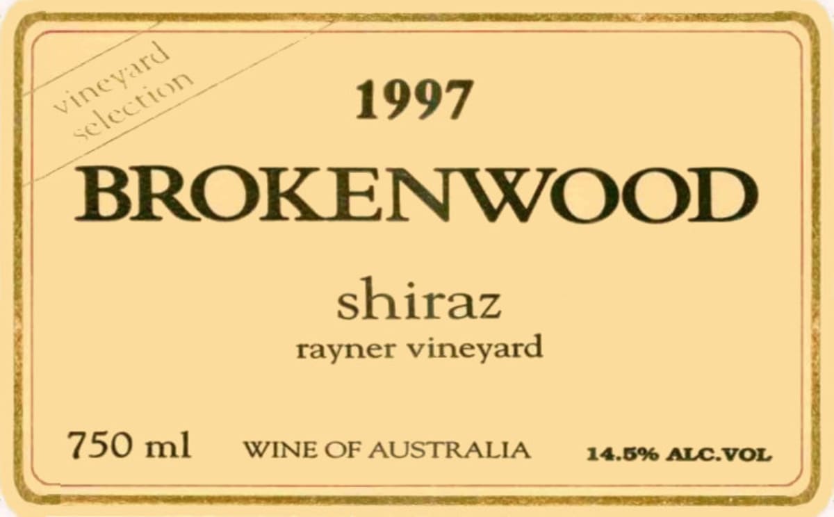 Brokenwood Rayner Shiraz 1997 Front Label