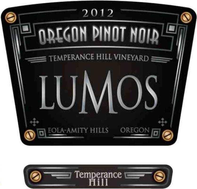 Lumos Winery Temperance Hill Vineyard Pinot Noir 2012 Front Label