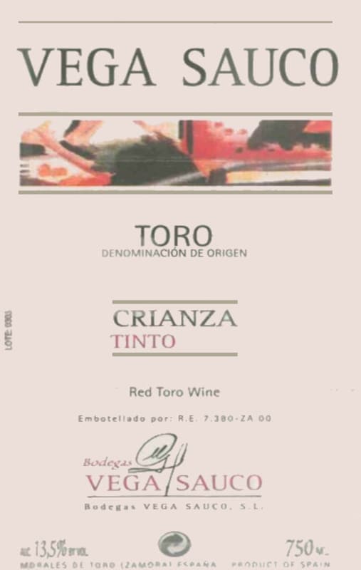 Vega Sauco Crianza 1999 Front Label