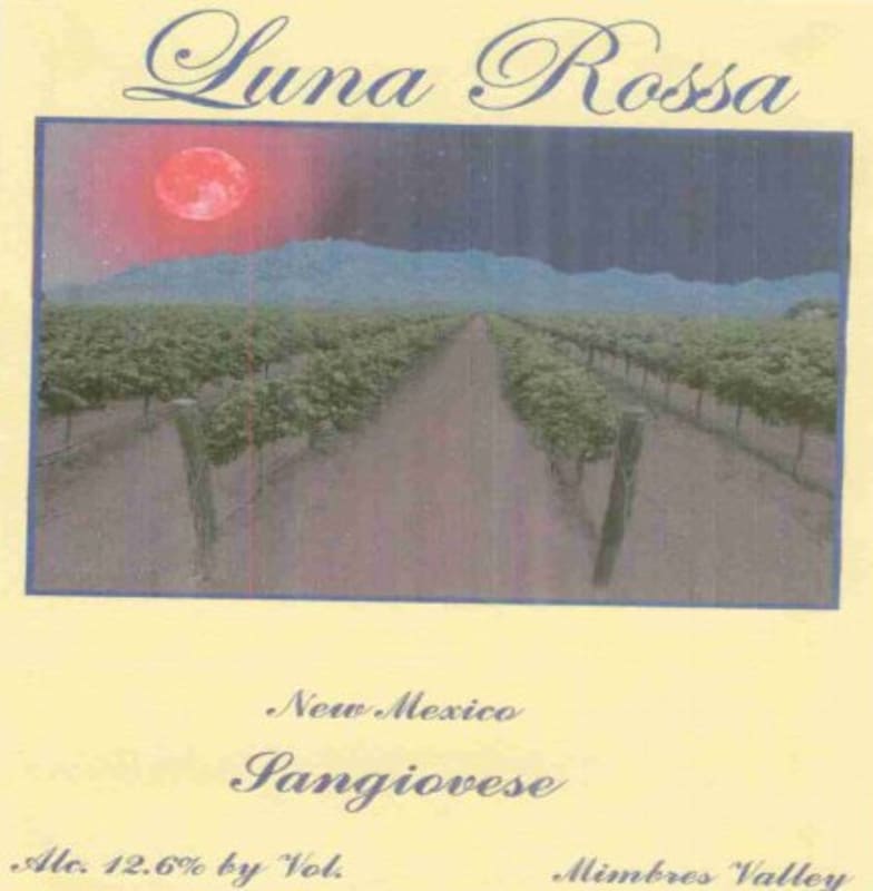 Luna Rossa Winery Sangiovese 2006 Front Label