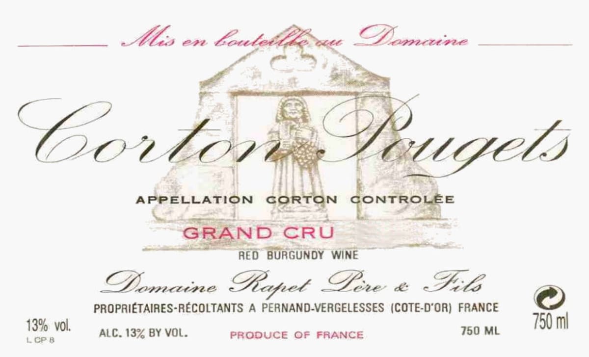 Rapet Pere & Fils Corton Pougets Grand Cru 1999 Front Label
