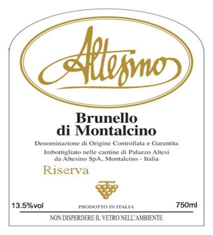 Altesino Brunello di Montalcino Riserva 1999 Front Label