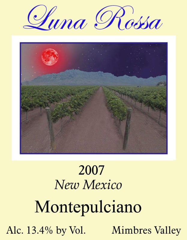 Luna Rossa Winery Montepulciano 2007 Front Label