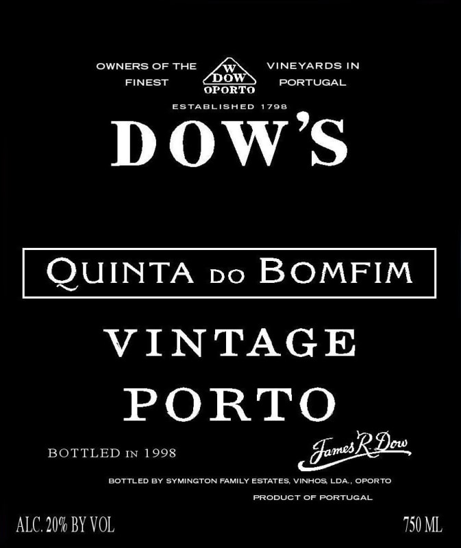 Dow's Quinta do Bomfim Vintage Porto 1999 Front Label