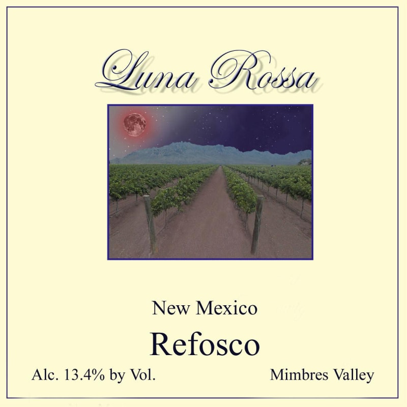 Luna Rossa Winery Refosco 2013 Front Label