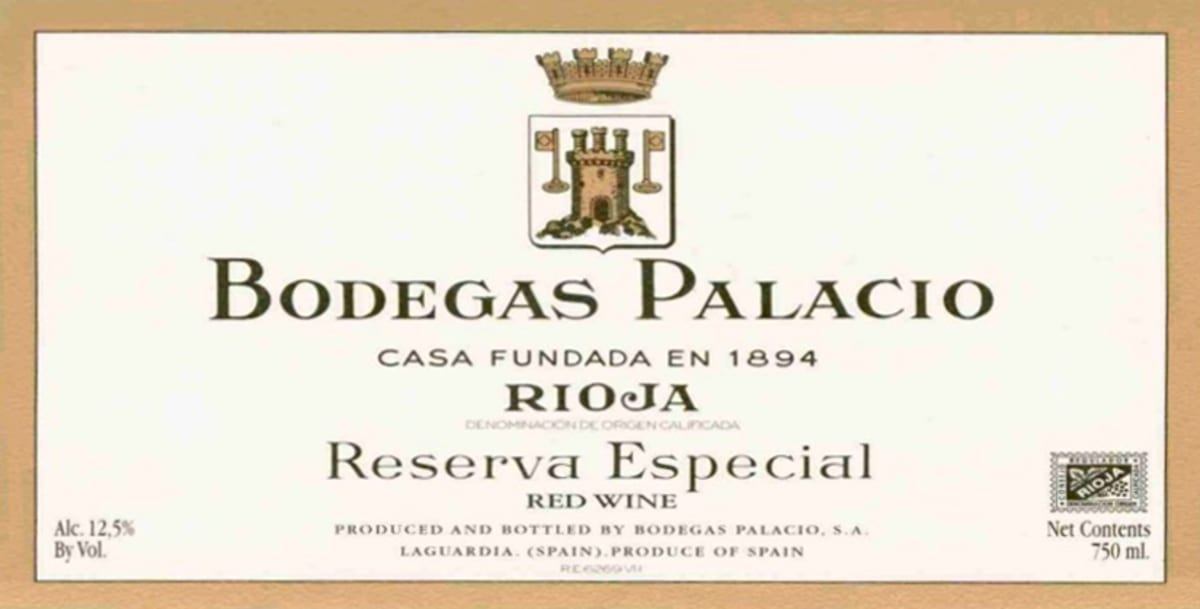 Bodegas Palacio Especial Reserva 2000 Front Label