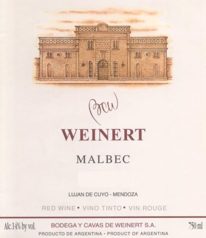 Weinert Malbec 2000 Front Label