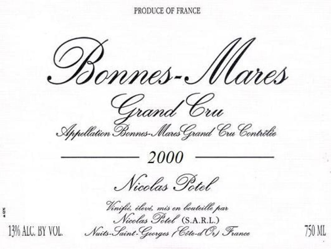 Nicolas Potel Bonnes-Mares Grand Cru 2000 Front Label