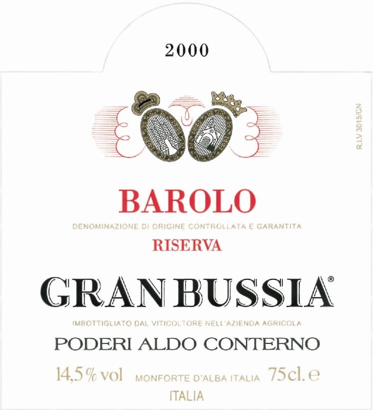 Aldo Conterno Barolo Granbussia Riserva 2000 Front Label
