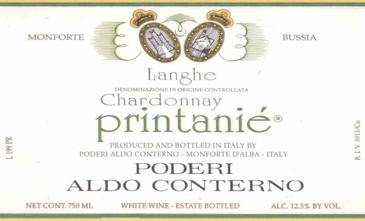 Aldo Conterno Langhe Printanie Chardonnay 2000 Front Label