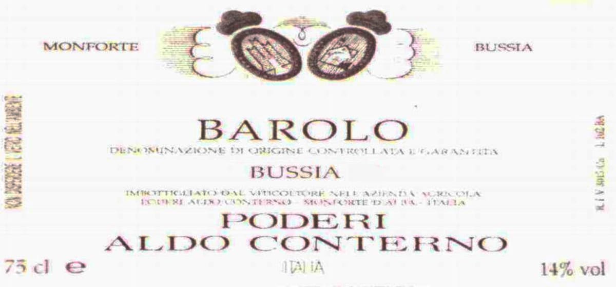 Aldo Conterno Barolo Soprana Bussia 2000 Front Label