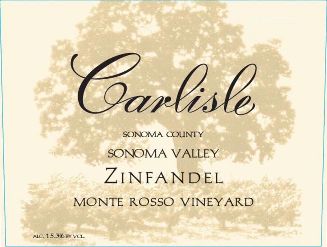 Carlisle Monte Rosso Vineyard Zinfandel 2013 Front Label