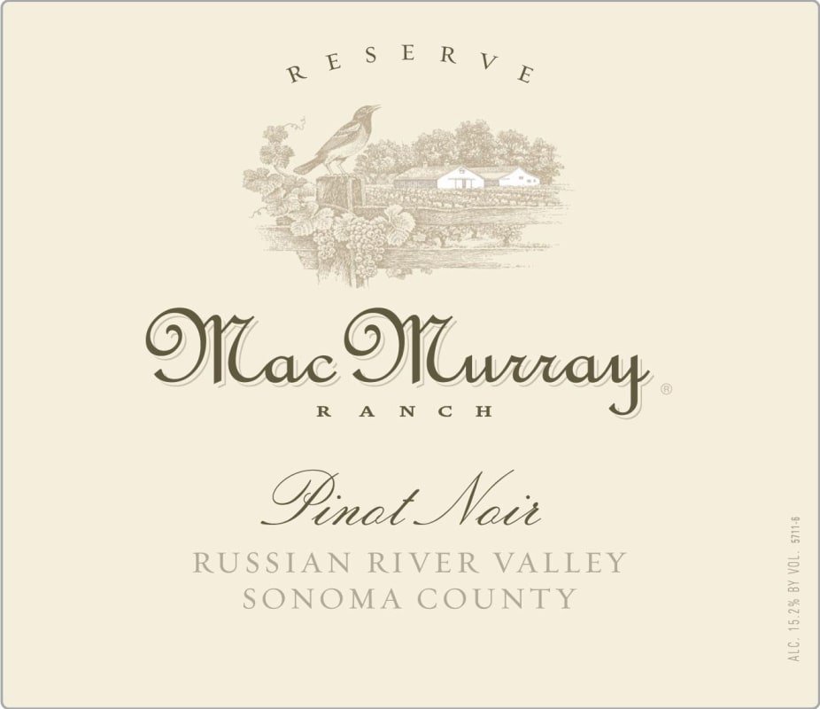 MacMurray Ranch Reserve Pinot Noir 2011 Front Label