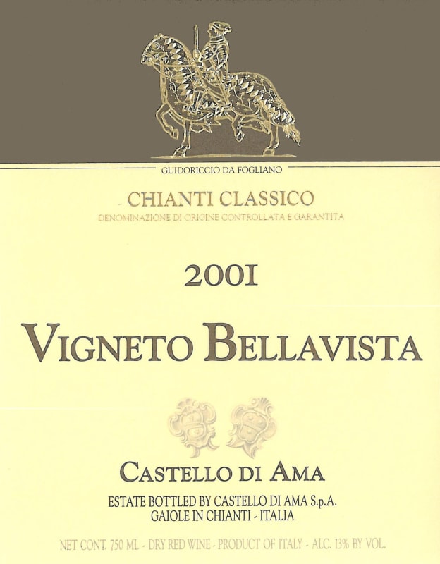 Castello di Ama Chianti Classico Vigneto Bellavista 2001 Front Label