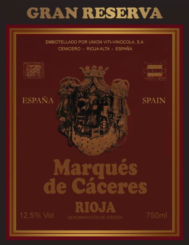 Marques de Caceres Rioja Gran Reserva 2001 Front Label