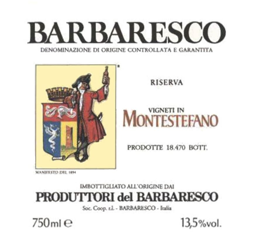 Produttori del Barbaresco Barbaresco Montestefano Riserva 2001 Front Label