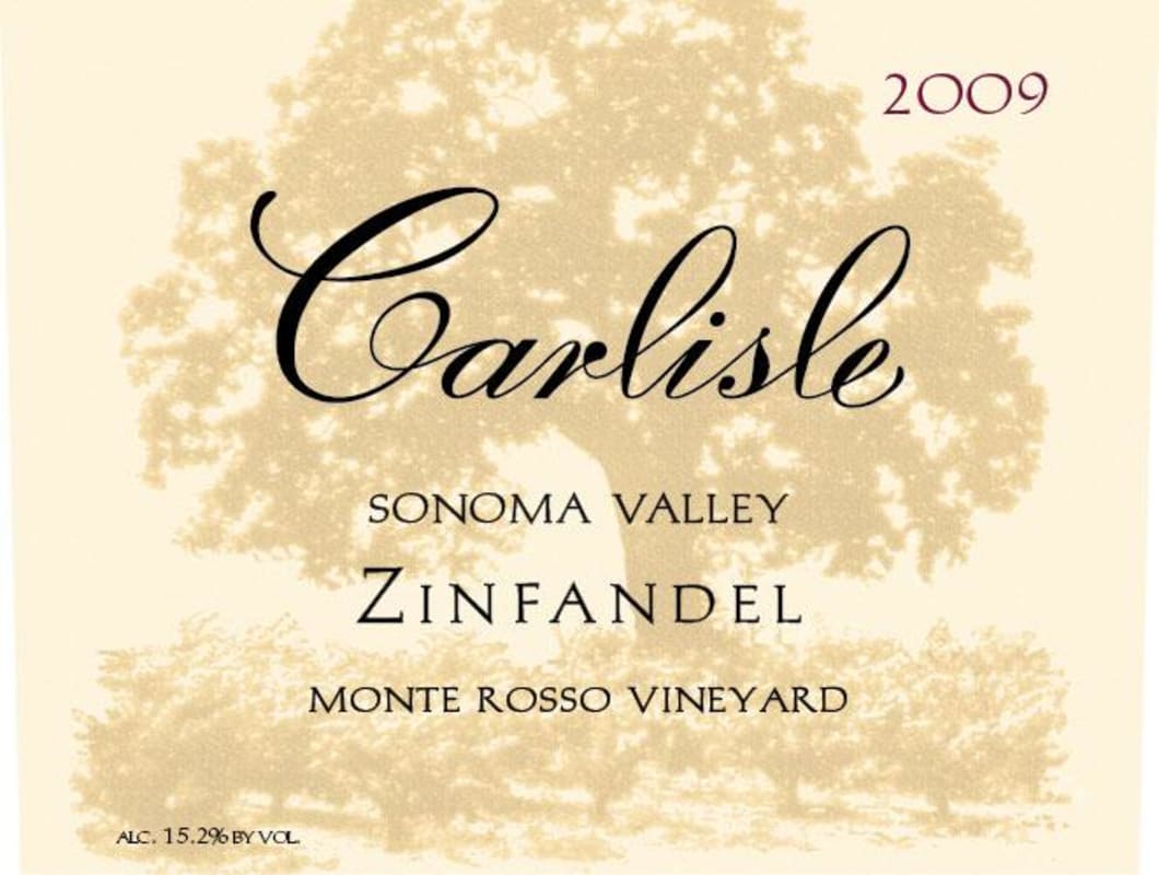Carlisle Monte Rosso Vineyard Zinfandel 2009 Front Label