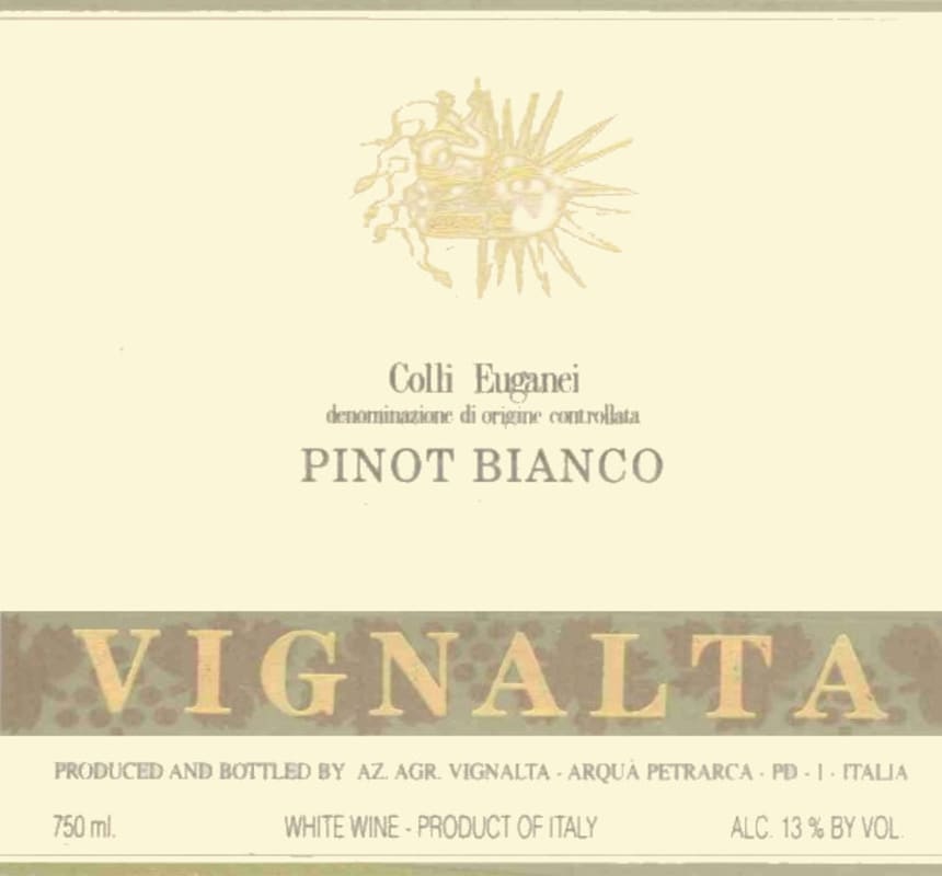 Vignalta Colli Euganei Pinot Bianco 2001 Front Label