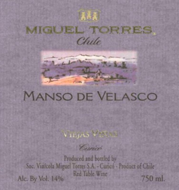 Miguel Torres Manso de Valasio 2001 Front Label