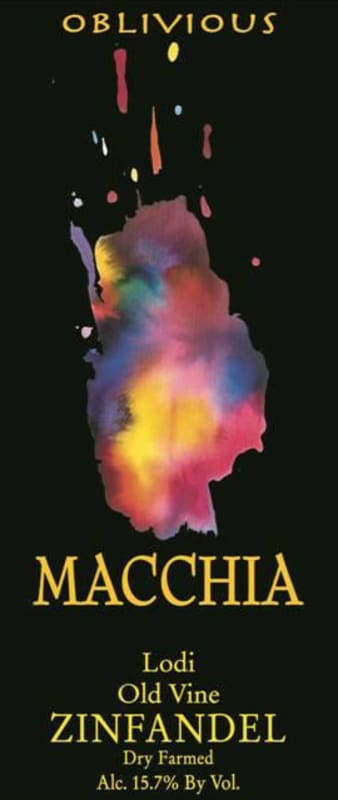 Macchia Winery Oblivious Old Vine Dry Farmed Zinfandel 2011 Front Label