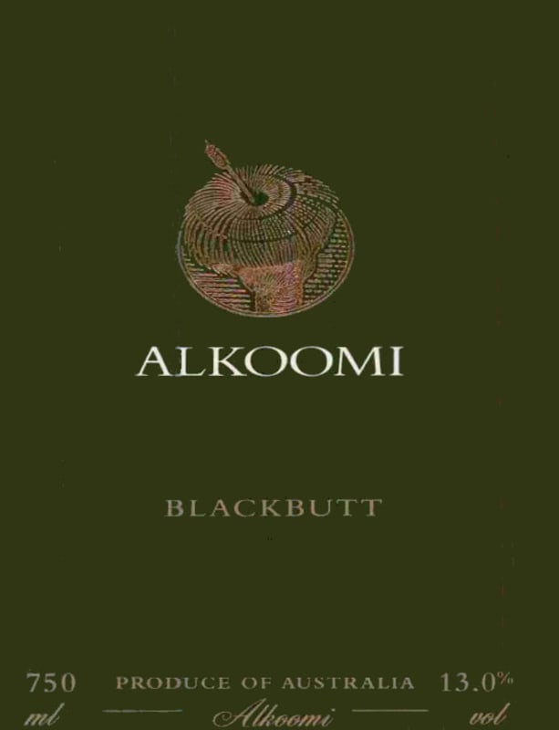 Alkoomi Blackbutt 2002 Front Label