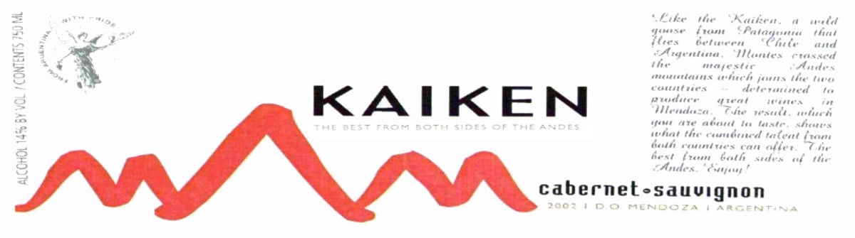 Kaiken Reserva Cabernet Sauvignon 2002 Front Label
