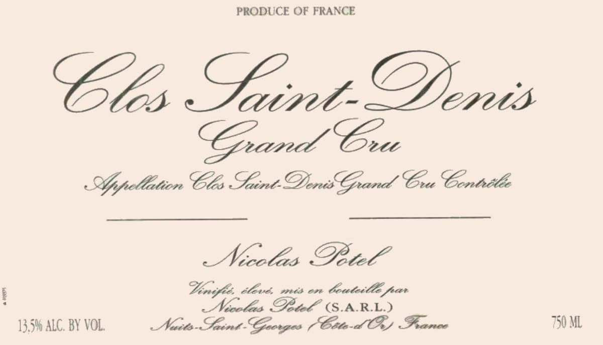 Nicolas Potel Clos Saint-Denis Grand Cru 2002 Front Label