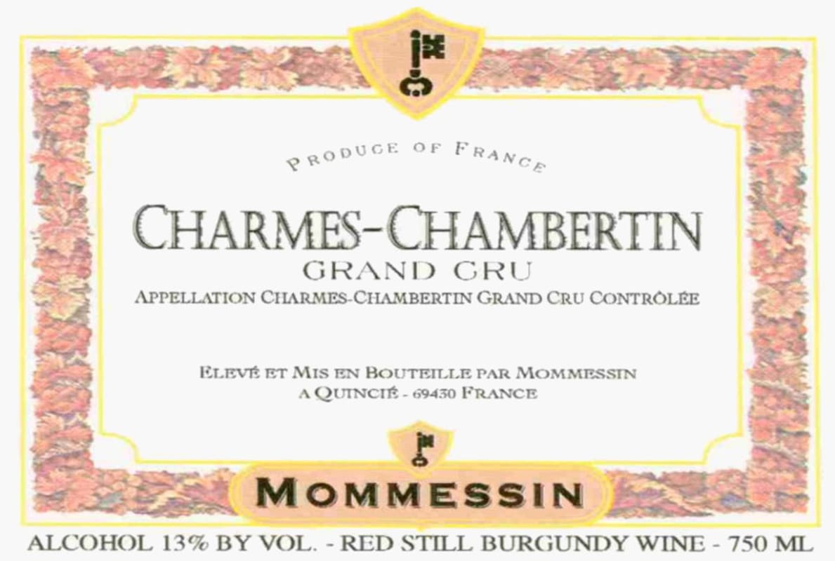 Mommessin Charmes Chambertin Grand Cru 2002 Front Label