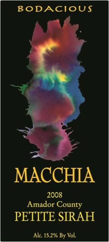 Macchia Winery Petite Sirah 2008 Front Label