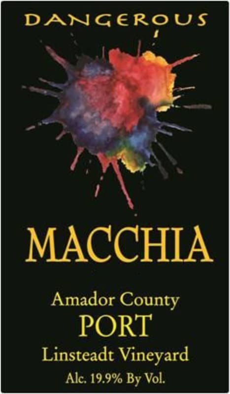 Macchia Winery Dangerous Port 2014 Front Label