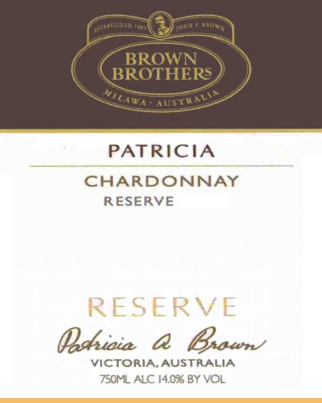 Brown Brothers Patricia Reserve Chardonnay 2003 Front Label