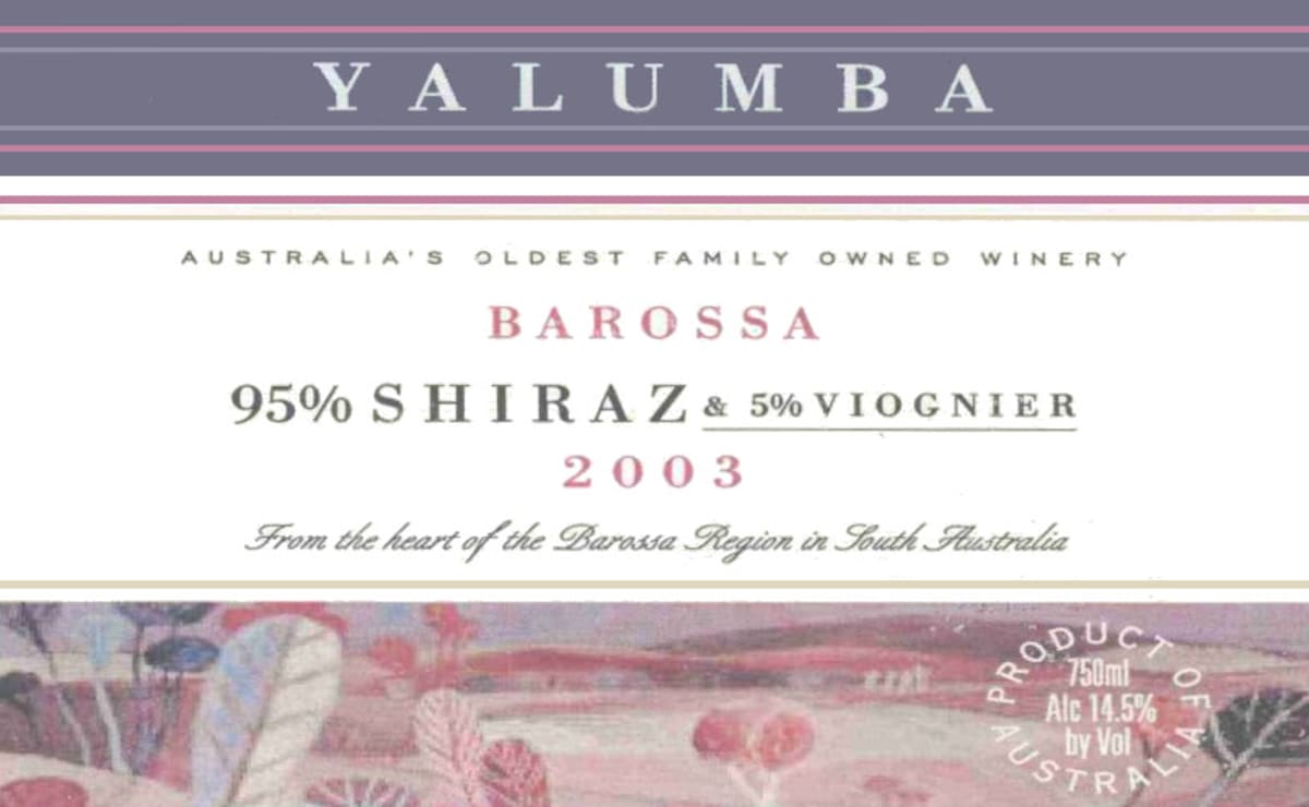 Yalumba Barossa Shiraz-Viognier 2003 Front Label