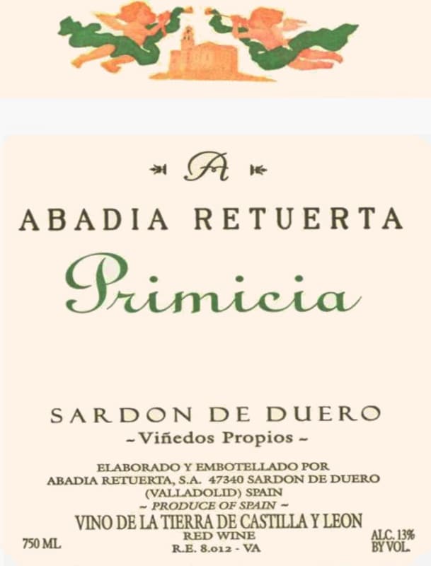 Abadia Retuerta Primicia 2003 Front Label