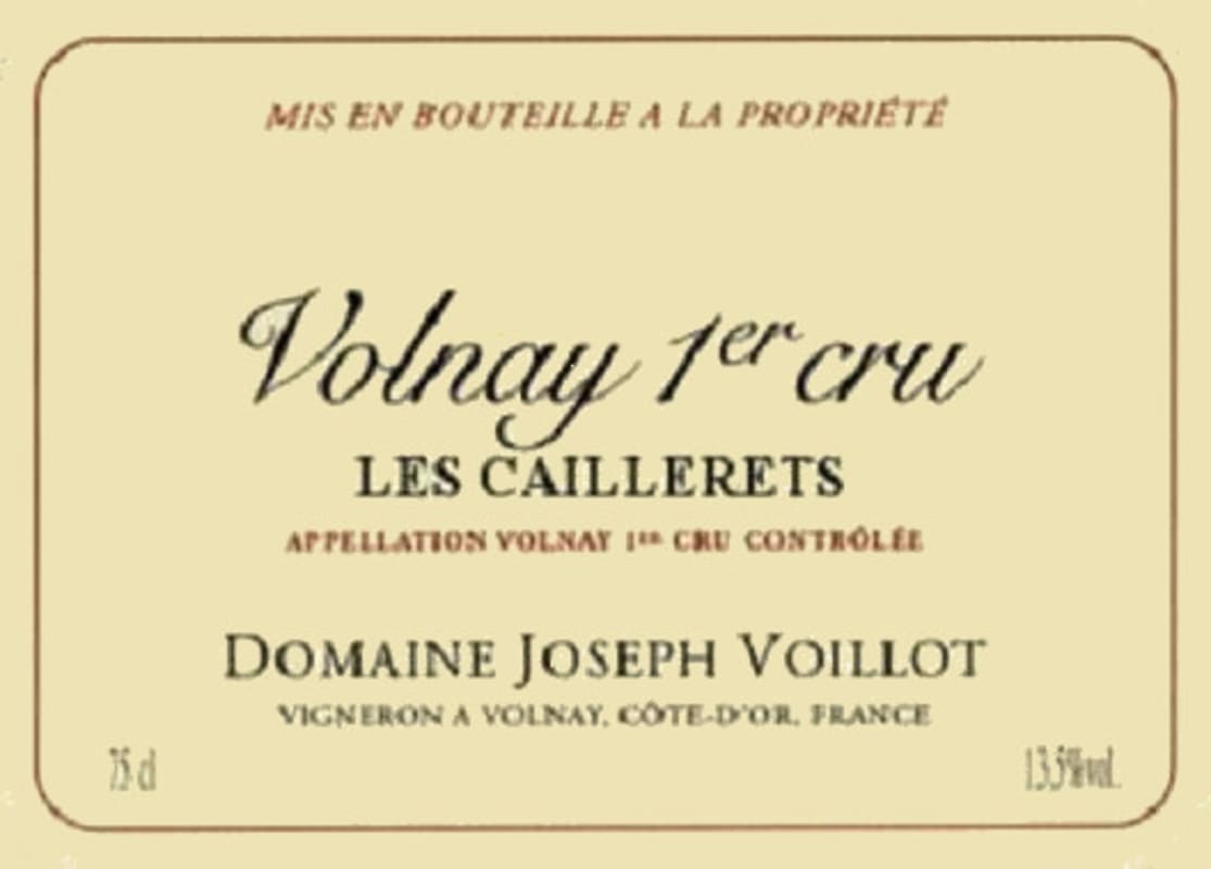Domaine Joseph Voillot Volnay Les Caillerets Premier Cru 2003 Front Label