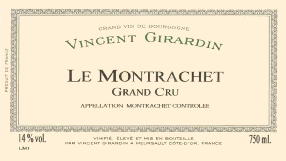 Vincent Girardin Le Montrachet Grand Cru 2003 Front Label
