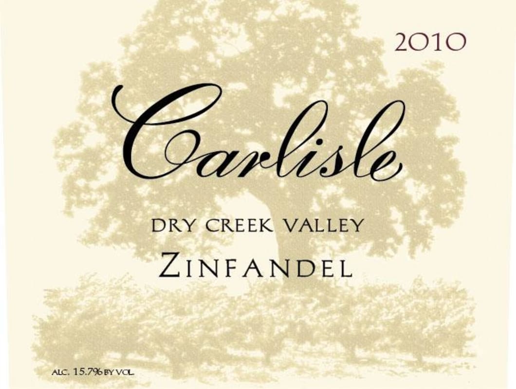 Carlisle Dry Creek Valley Zinfandel 2010 Front Label